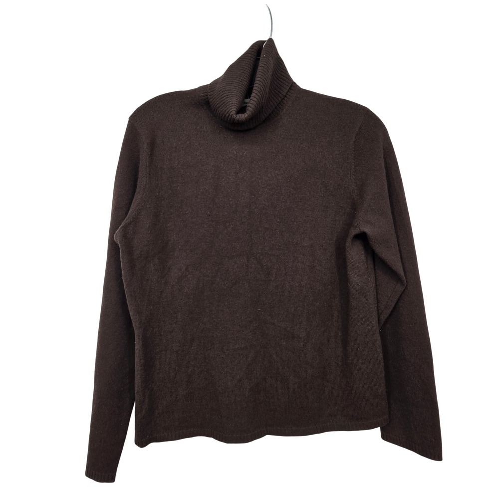 Vintage Pursuits Ltd 100% Cashmere Turtleneck Sweater Women M Brown  Long Sleeve